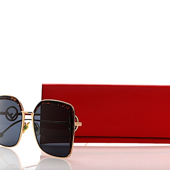 FENDI Metal Acetate F is Fendi FF Square Sunglasses FF 0294/S Blue Havana main image 6